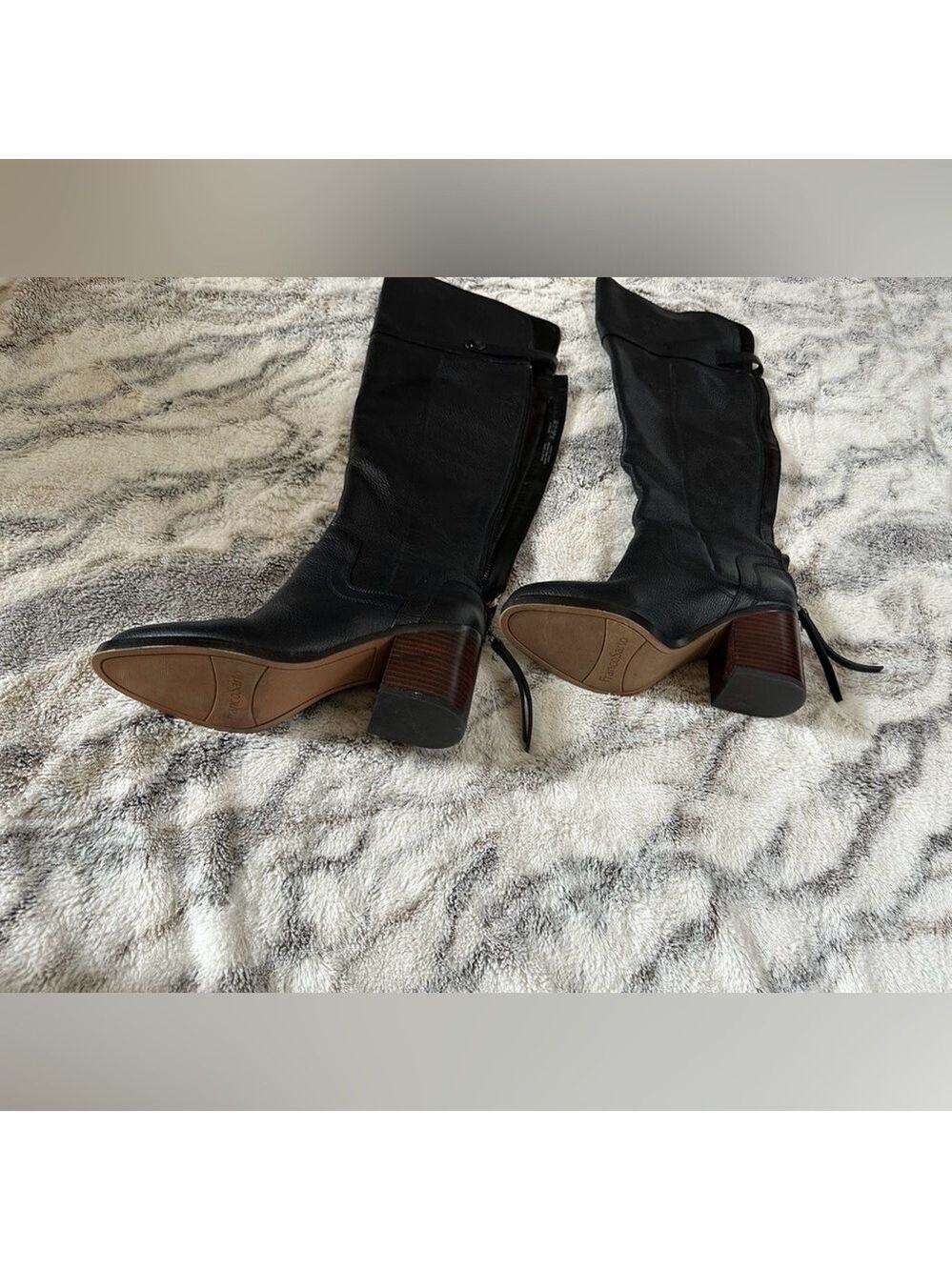 Franco Sarto Black Over-the-Knee leather Boots-size 7-EUC - Picture 14 of 15